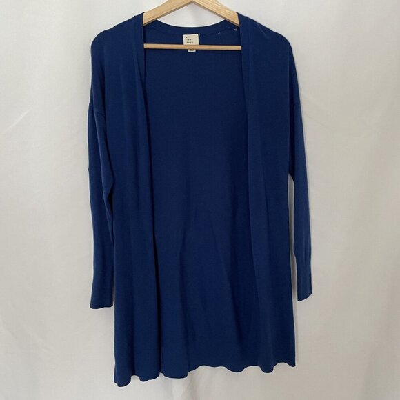 A New Day royal blue long sleeved cardigan knit sweater colorful casual top - Picture 1 of 8